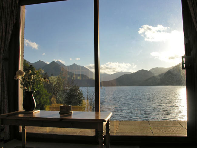 View through the windows of Seaside Cottage