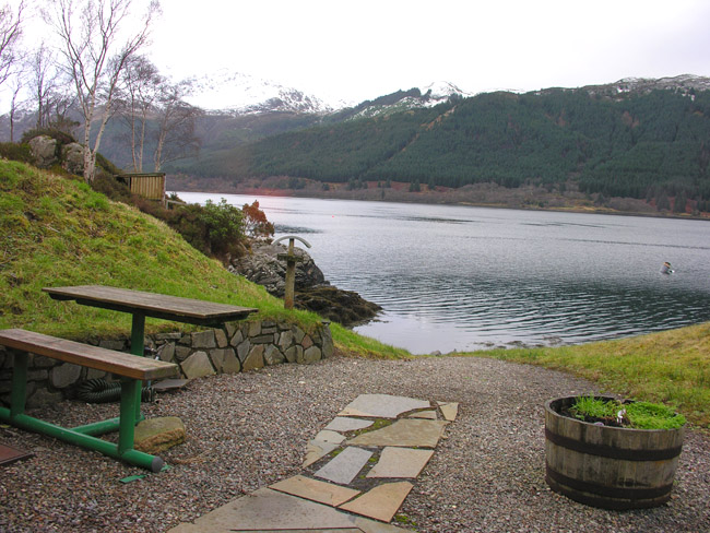 The patio in Waterside Cottage