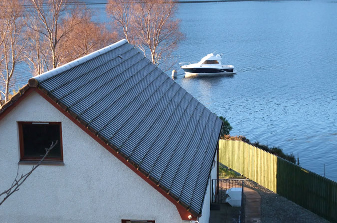 Winter frost on the roof of Seaside Cottage.